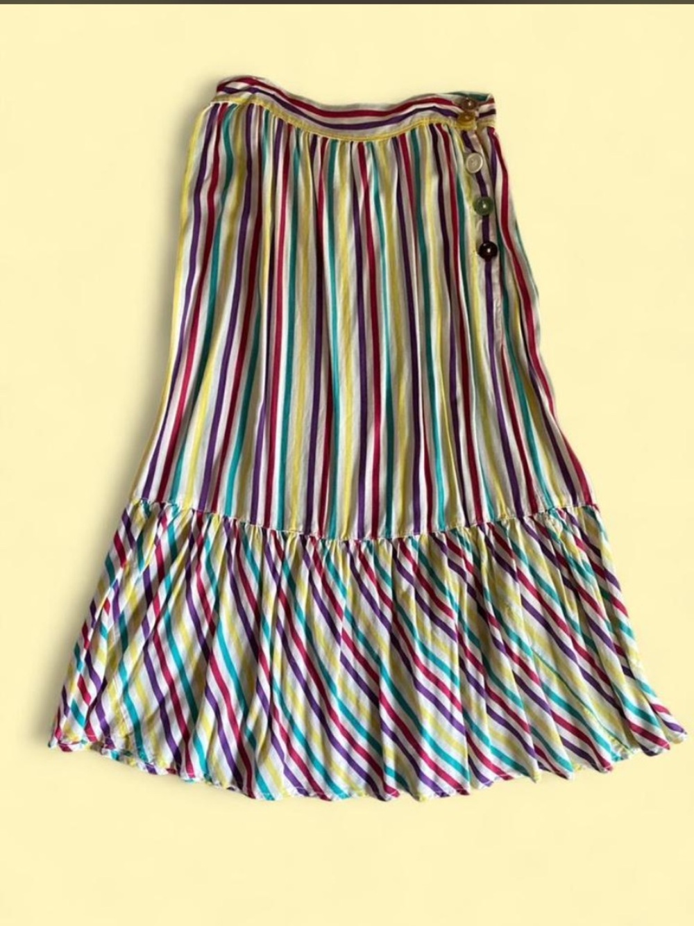 Multicolor Striped Tiered Maxi Skirt - Women's